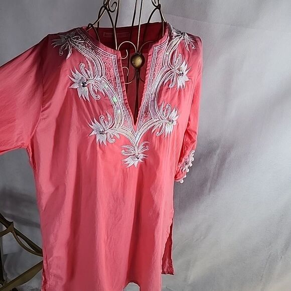 Barbara Gerwit Embellished Sequin, Rhinestone and Seed Bead Tunic - Picture 6 of 10